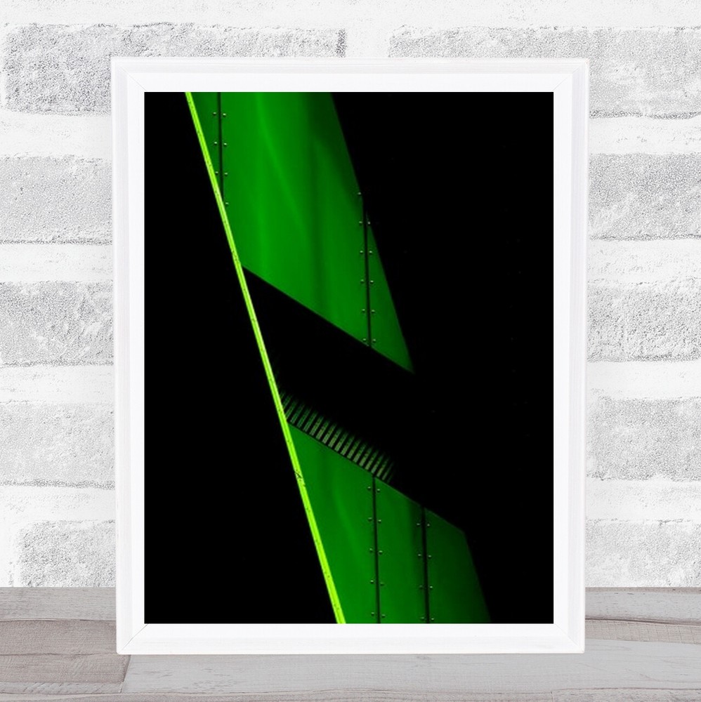 Green Mood Architecture Diagonal Panels Contrast Graphic Wall Art Print