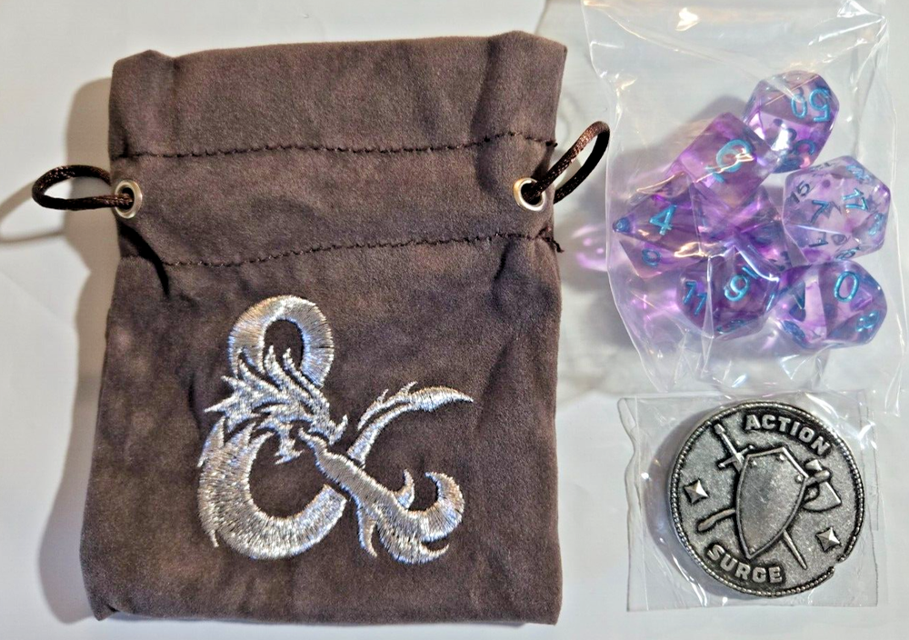 New Sirius Dice Acererak's Treasure Crystal Edition Dice Set + Bag + Coin-image
