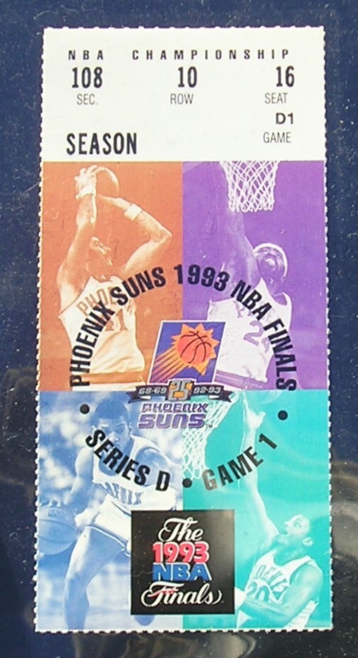 1993 NBA FINALS GAME ONE MICHAEL JORDAN 31 POINTS TICKET STUB BULLS VS. SUNS