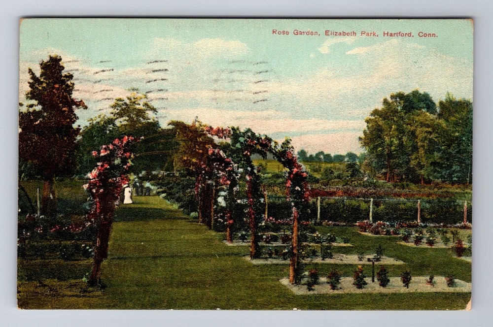 Hartford CT-Connecticut, Elizabeth Park Rose Garden, c1909 Vintage Postcard