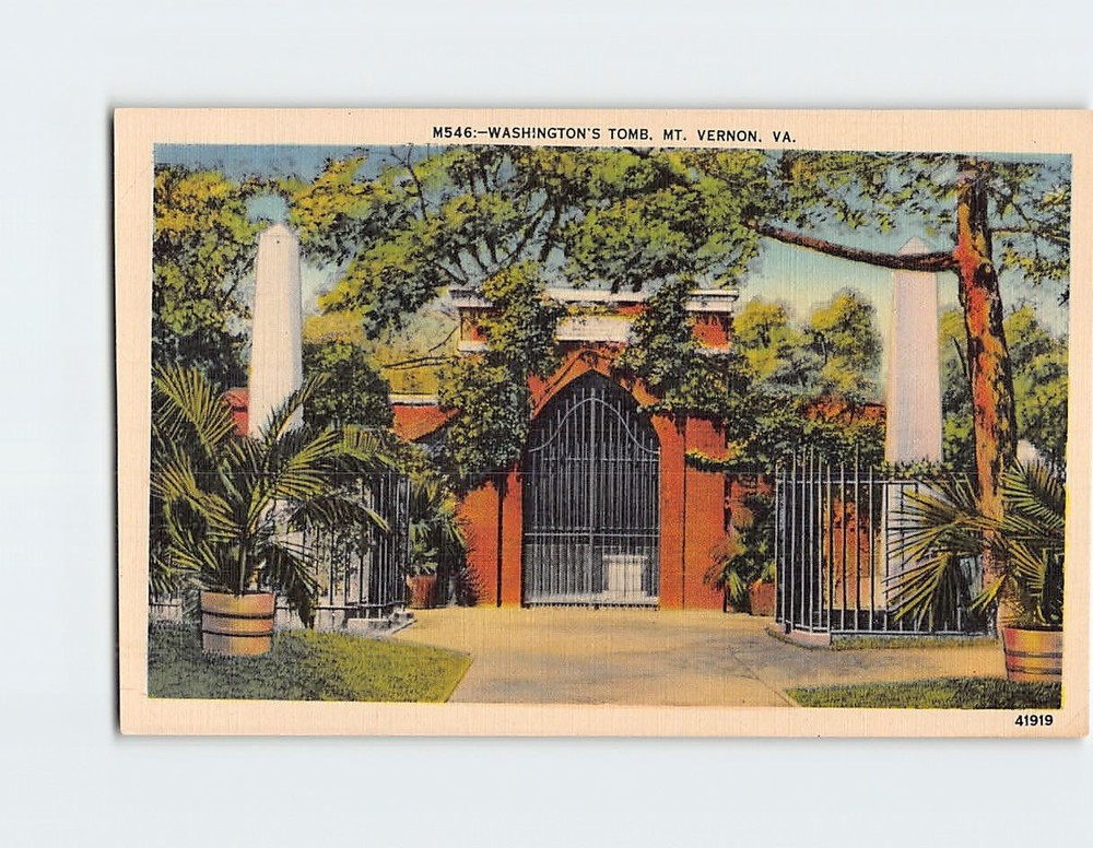 Postcard Washington Tomb Mount Vernon Virginia USA