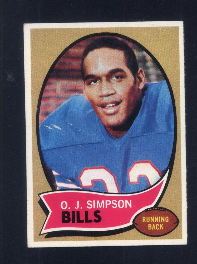 1970 Topps #90 OJ Simpson Rookie HOF (Appears EX/MT but is GD due to Paper Loss)