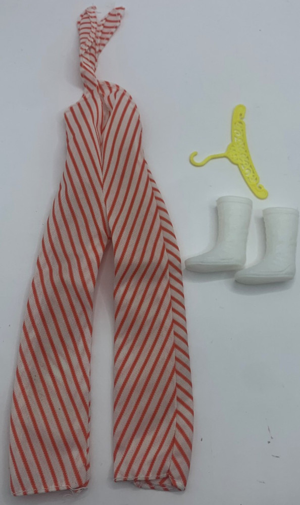 Vintage Barbie Doll Outfit Best Buy Fashions Red & White Striped Jumpsuit #9958