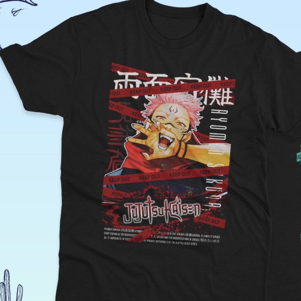 Jujutsu Kaisen T-Shirt Anime Character Graphic Tee Unisex Black Cotton S-5XL
