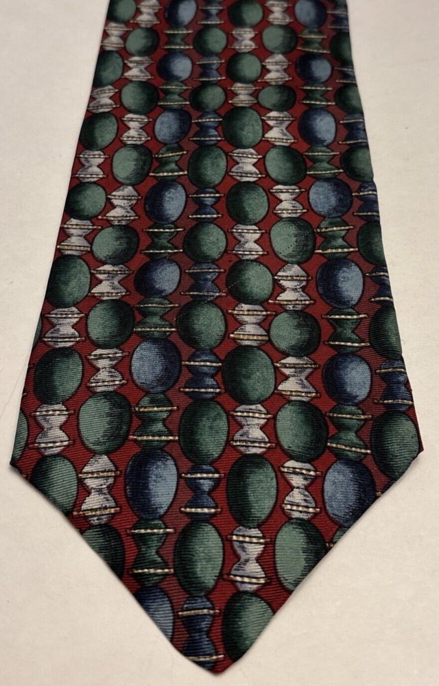 HAGGAR Green, Blue, And Red Bead Tie