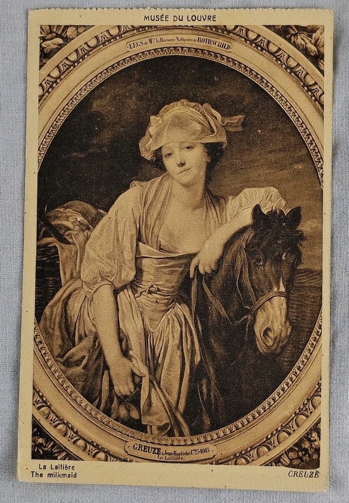 Musée Du Louvre La Laitière Milkmaid Greuze French Art Postcard