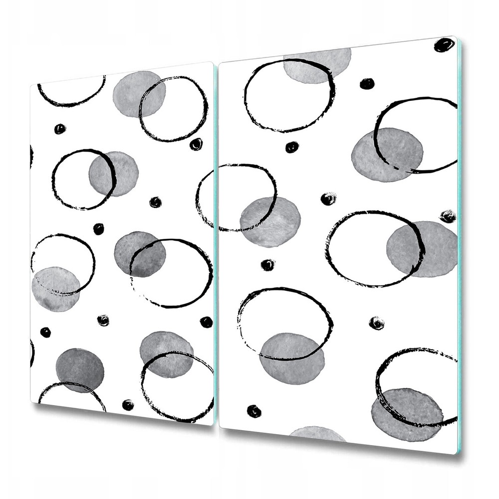 Tempered Glass Chopping Cutting Board Aquarelle ink circles Geometric 2x30x52