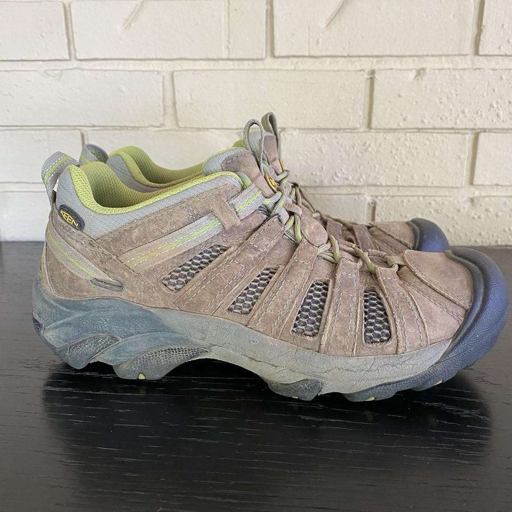 Keen Women's Voyageur 1010141 Green Brown Leather Hiking Walking Shoes Size 9.5
