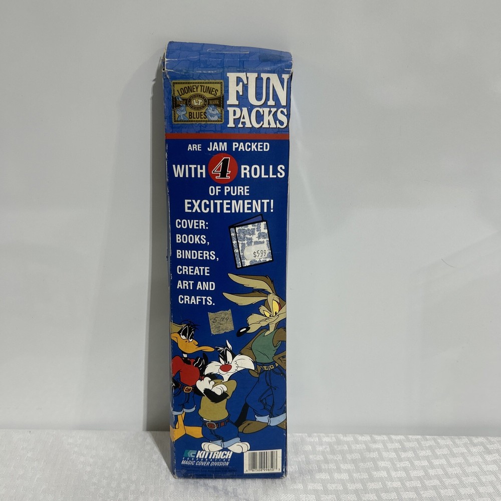 Vintage 1997 Looney Tunes Blues Book Removable Self-Adhesive Cover 13.5x30 Inches