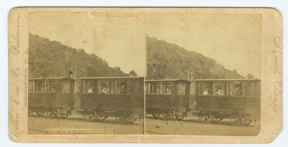 G2597~ PENNSYLVANIA Mach Chunk Switchback First Passenger Car Stereoview