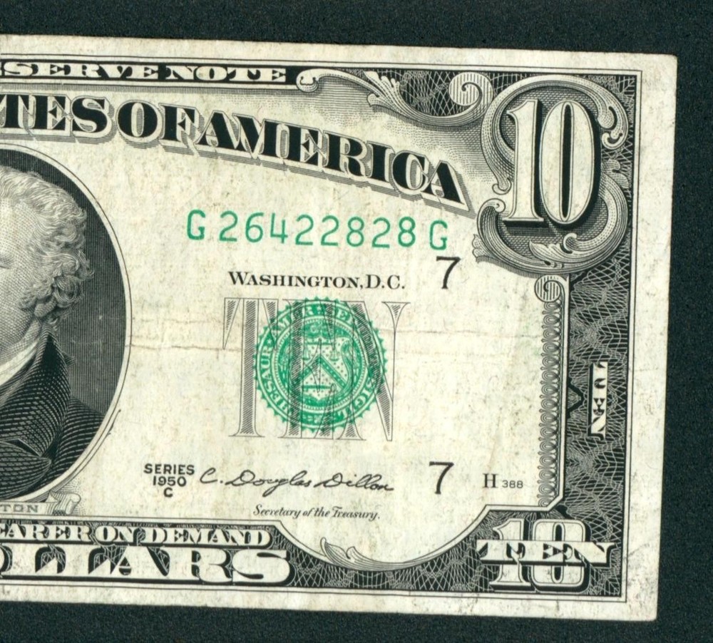 $10 1950 Federal Reserve Note ** PAPER CURRENCY AUCTIONS