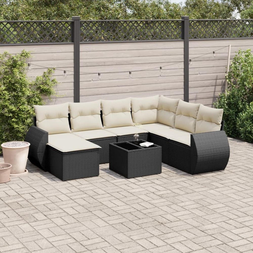 Garden Sofa Set Black Poly rattan Large Modular Garden Sofa Set