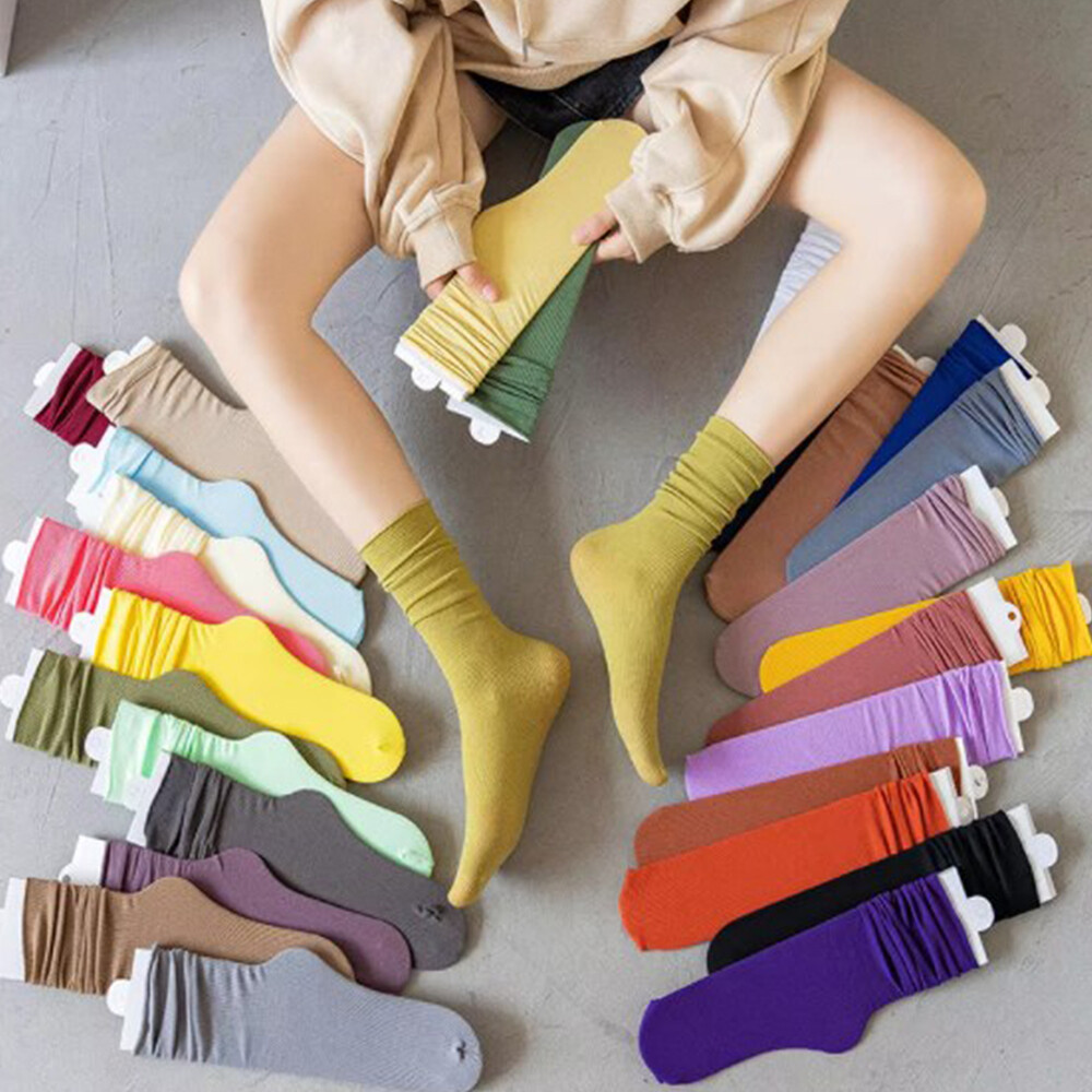 Women Socks Summer Spring Thin Long Socks Loose Breathable CandyColor Breathable