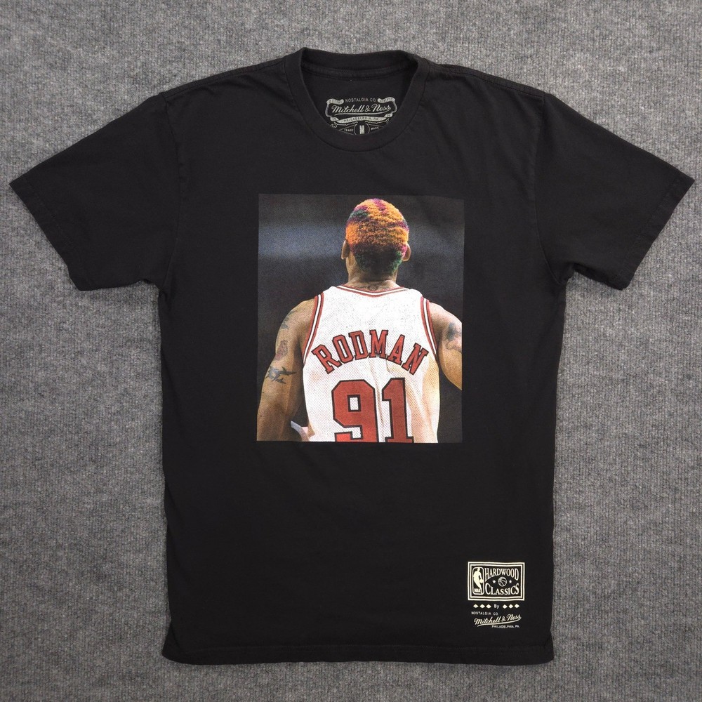 Mitchell & Ness Dennis Rodman Chicago Bulls T Shirt Mens M Hardwood Classics