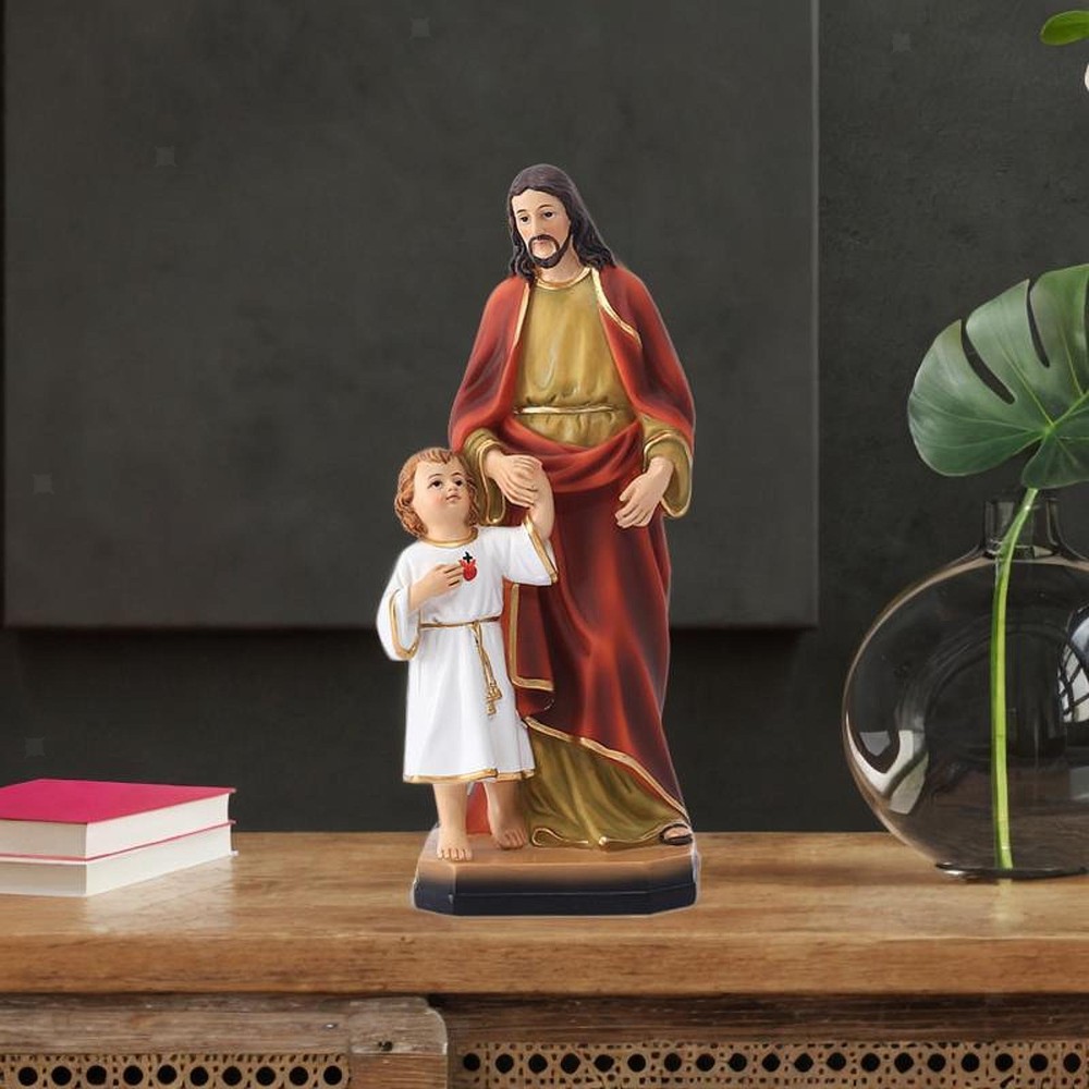 Father and Child Statue Home Decor Fine Craftsmanship Realistic Love Family