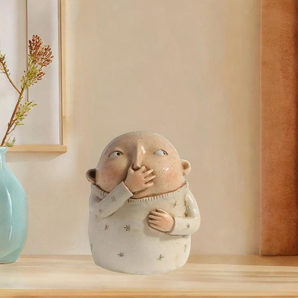 Boy Holding Nose Bathroom Statue Crafts Restroom Decoration Kitschy Figurine