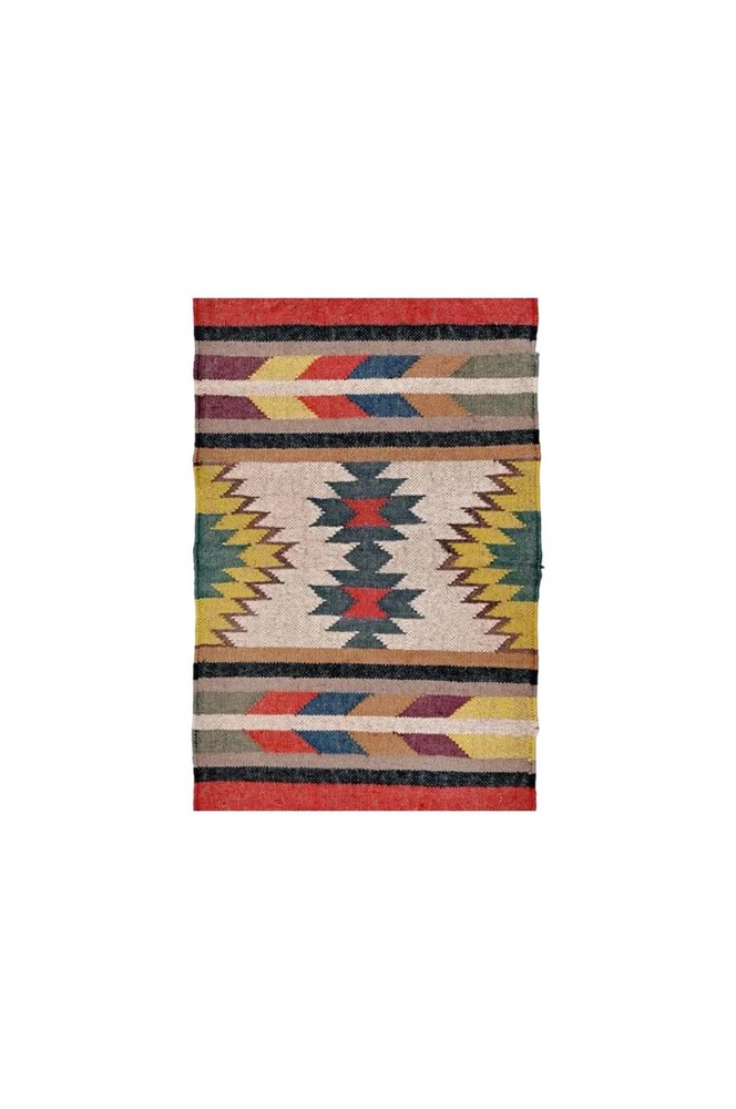 Hand Knotted Wool Jute Kilim Rug Color Multicolor Handmade Design Carpet Rug