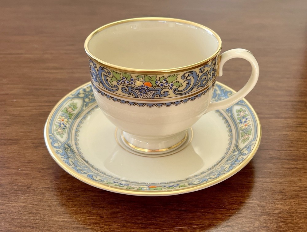 Lenox Autumn Footed TeaCup & Saucer USA