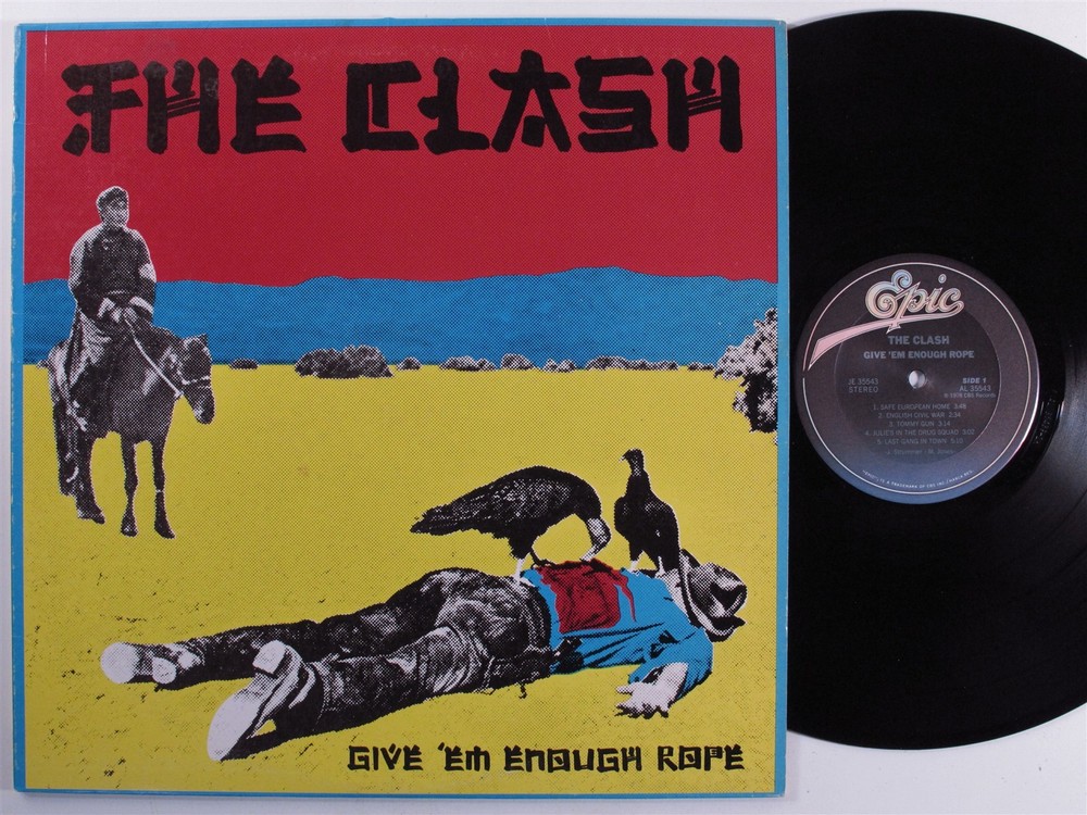 CLASH Give 'Em Enough Rope EPIC LP VG+ f