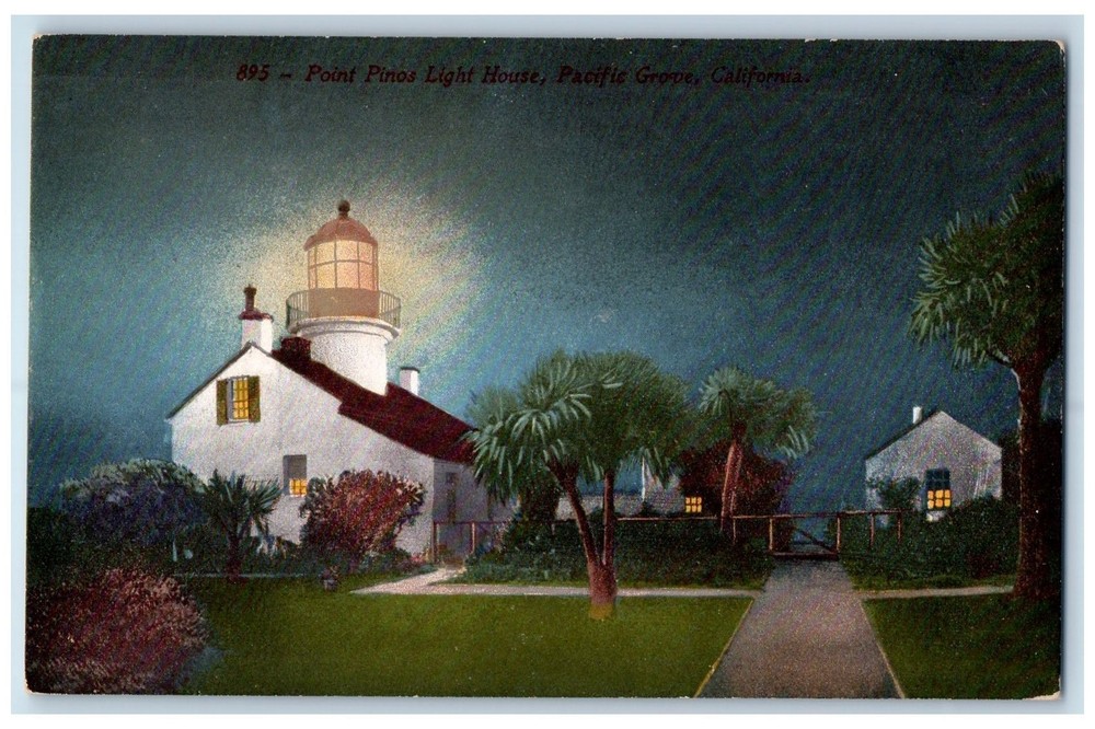 c1910's Point Pinos Light House Exterior Pacific Grove California CA Postcard