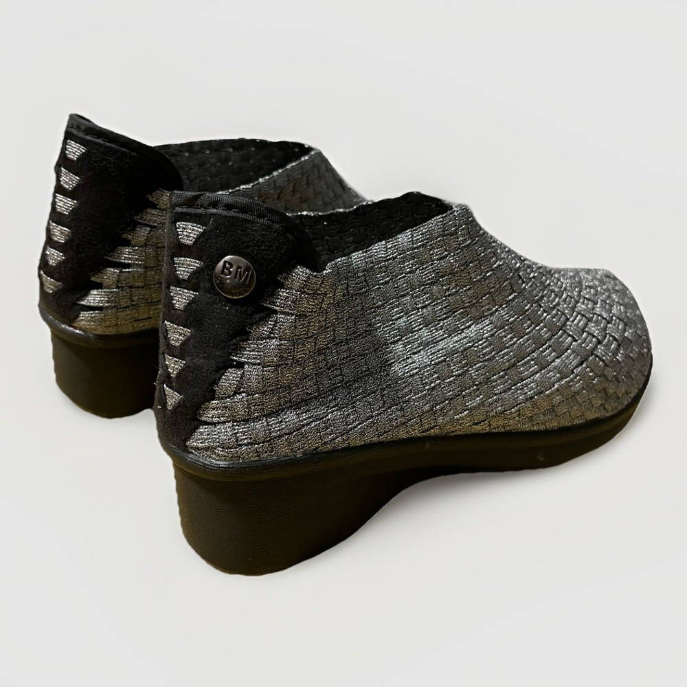 Bernie Mev New York Venti Gem Women's Silver Woven Comfy Slip-On Wedge 36/6 US