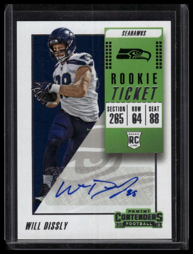 2018 Panini Contenders #340 Will Dissly Rookie Auto RC,AU