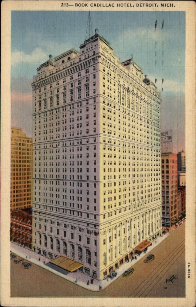 Michigan Detroit Book Cadillac Hotel ~ 1950 linen postcard sku747