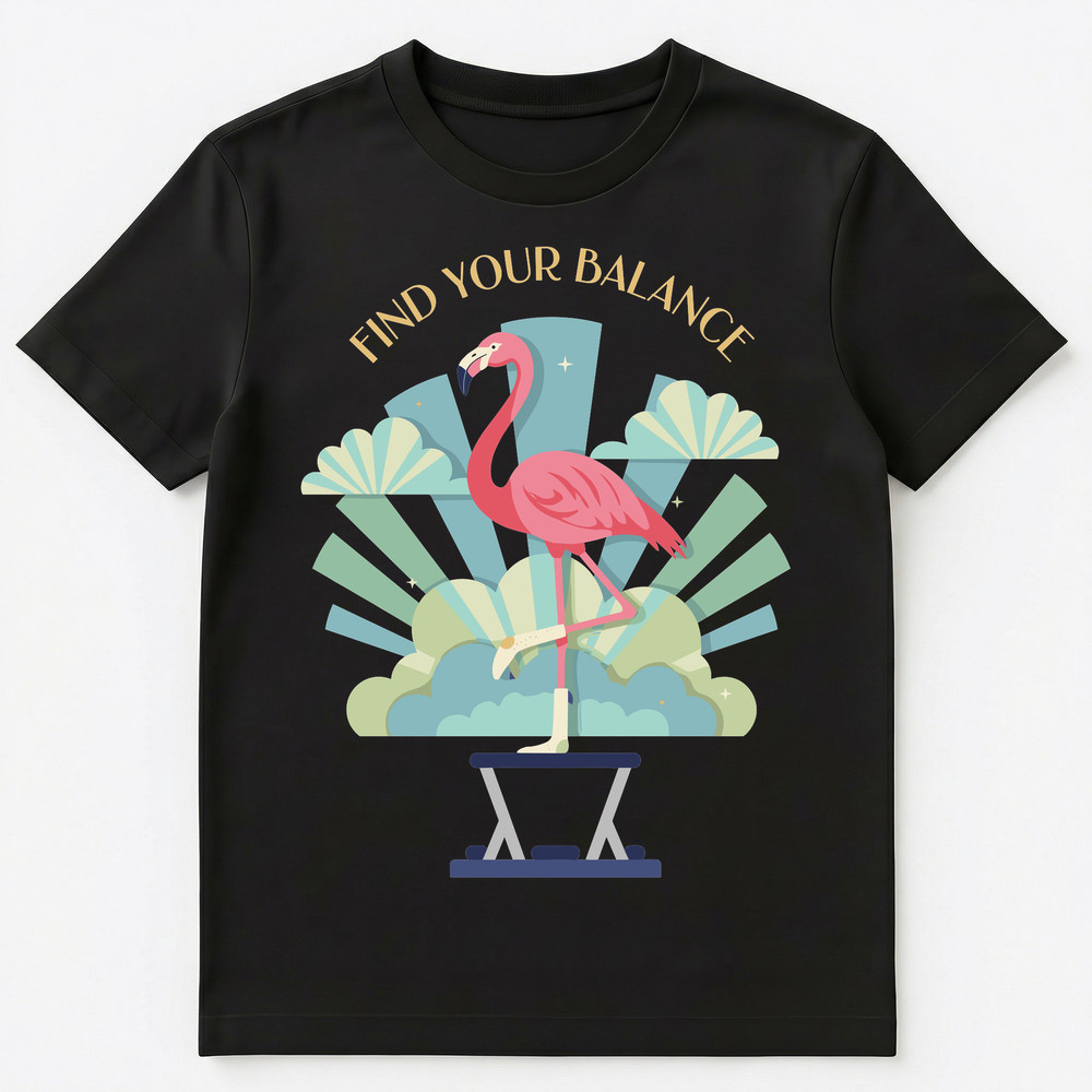Pilates Flamingo Finding Balance Quote Mindfulness Unisex T-Shirt