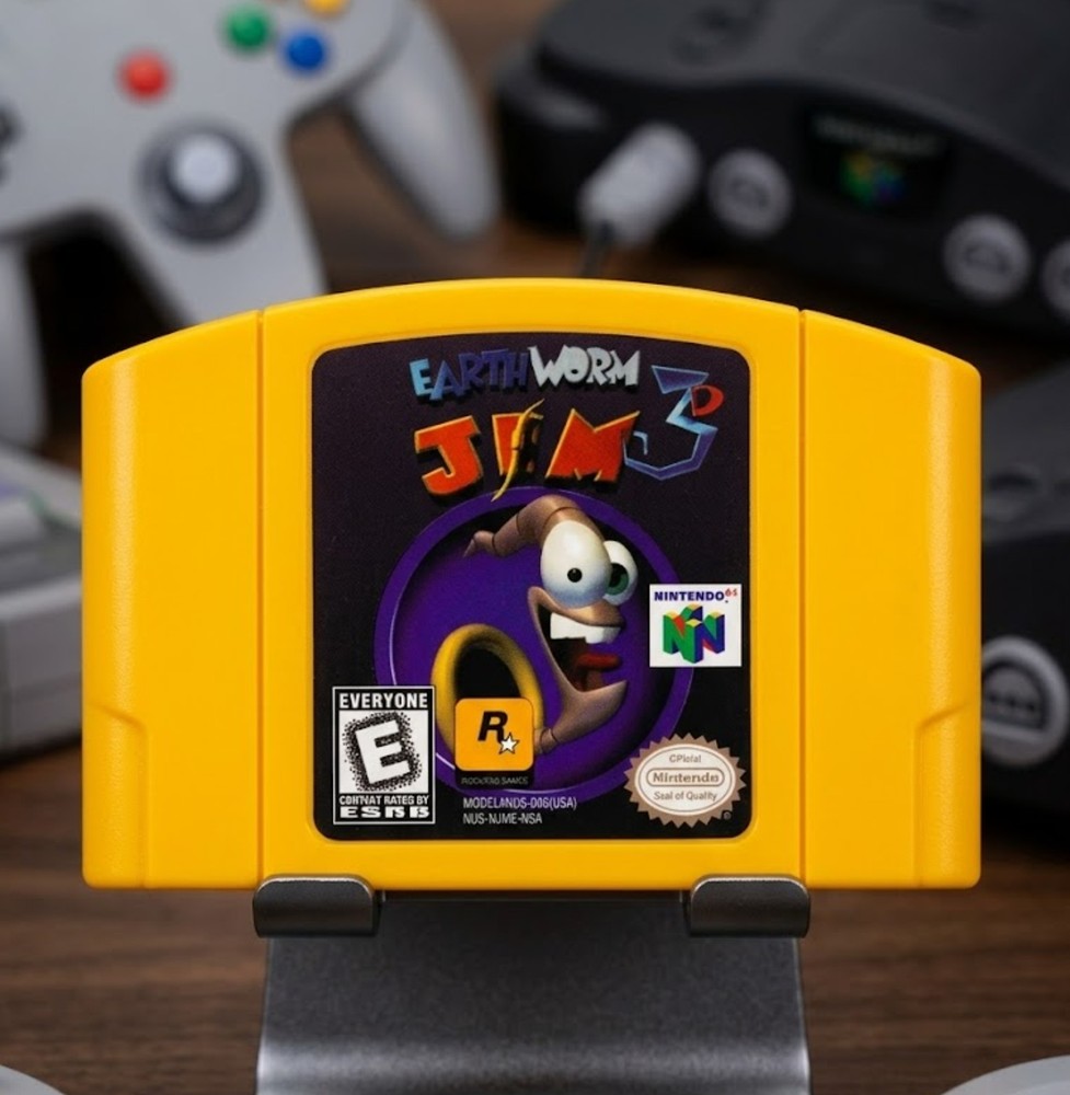 Earthworm Jim 3D Nintendo 64 N64 1999 Game Cartridge Retro Platform Classic