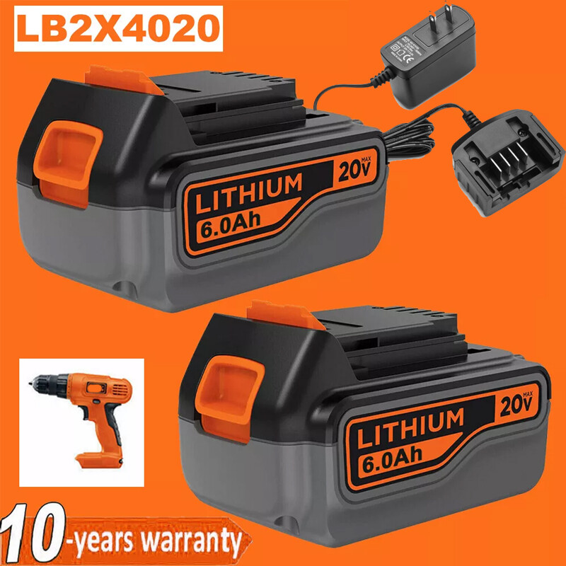 Black and Decker 20V MAX LBXR20 LB20 LBX20 Battery and Charger Pack  