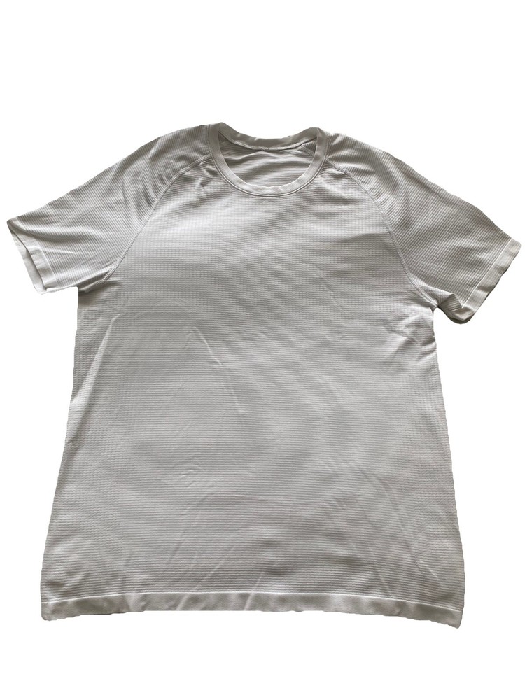 Lululemon Mens White Training Workout Short Sleeve Crew Neck Athletic T-Shirt L