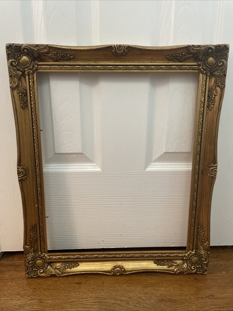 Vintage Ornate Gold Guilt Picture Frame Wood 11 X 14
