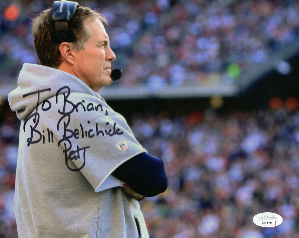BILL BELICHICK authentic hand signed 8x10 color photo  PATRIOTS   JSA   To Brian