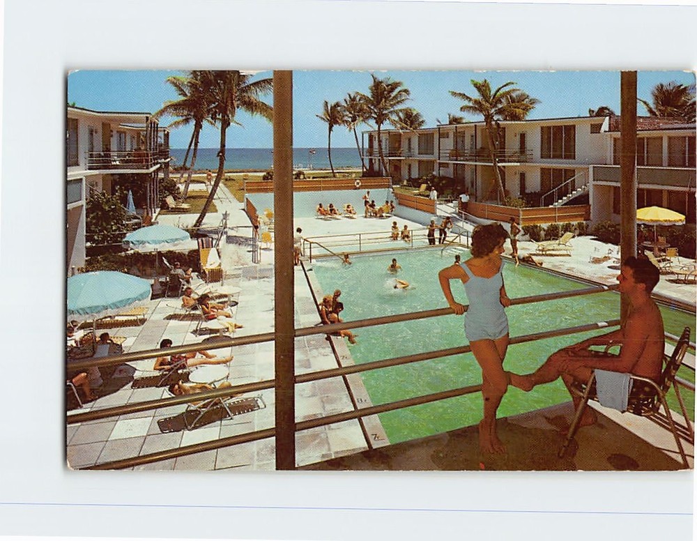 Postcard Pool View Sea Breeze Hotel & Villas Palm Beach Florida USA