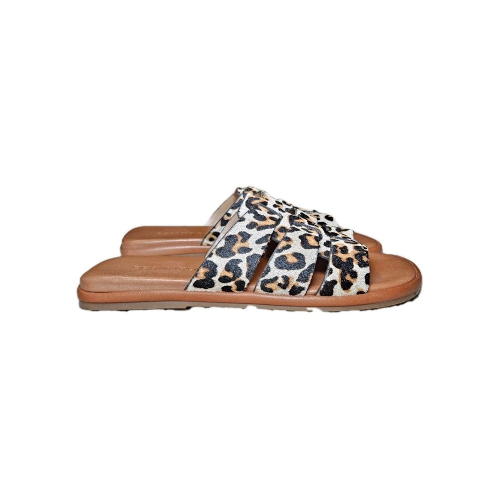 Bernardo Women's Tamer Sandal Slide Cream Leopard Haircalf Size 7.5M