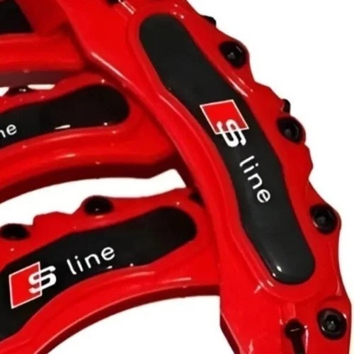 4x Brakes Caliper Covers Red for Audi S-Line Q1 Q2 Q3 Q5 TT A1 A5 A6 S3 RS A3 S4