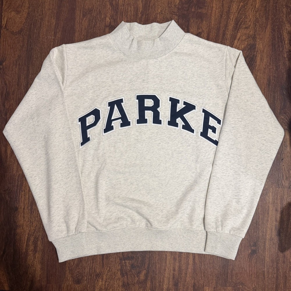 Parke Varsity Mockneck Sweatshirt Grey + Navy Size L/XL