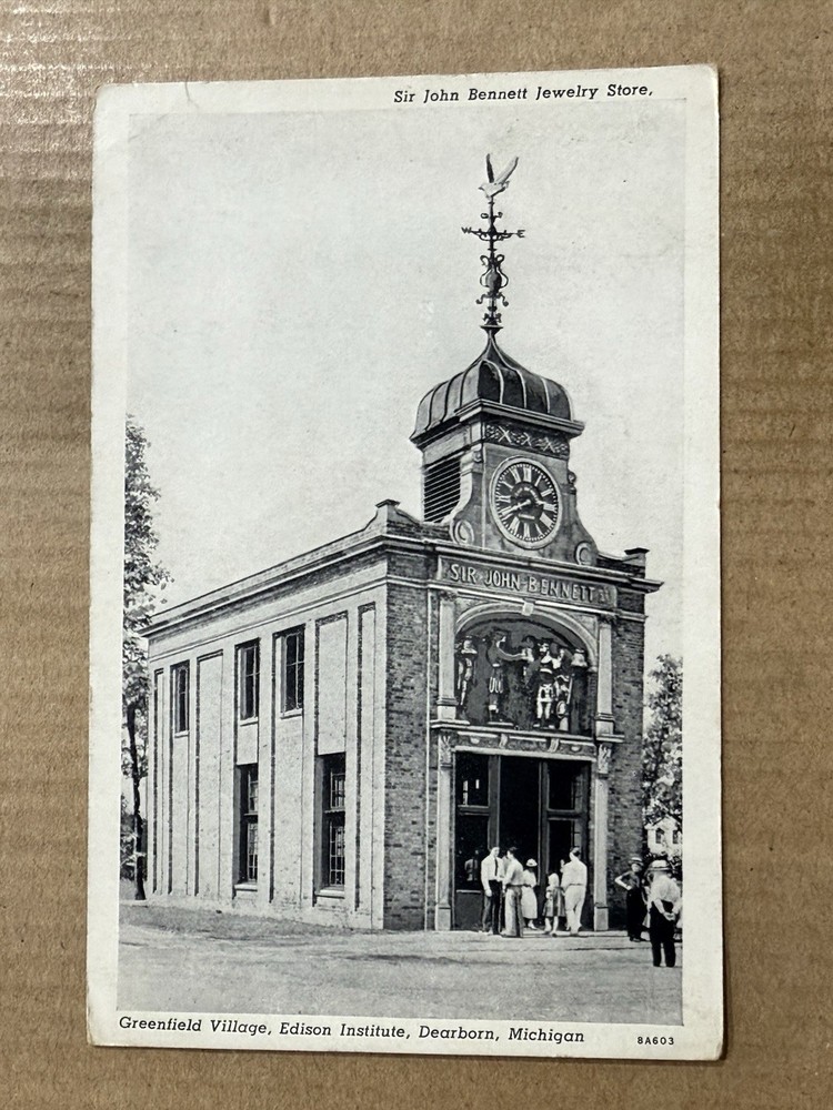Postcard Dearborn MI Michigan Greenfield Village Jewelry Shop John Bennett