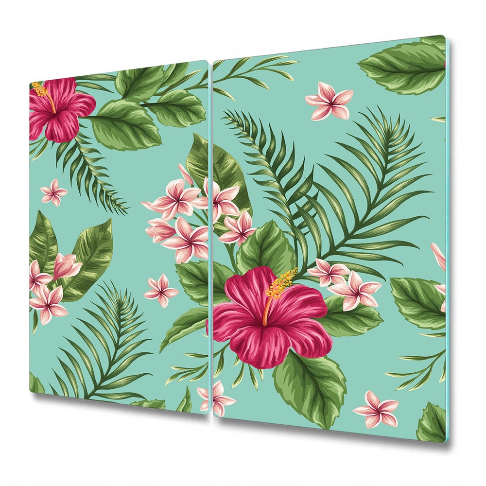 Glass Surface Protector Colourful Hibiscus Exotic Floral Tropical art 2x30x52