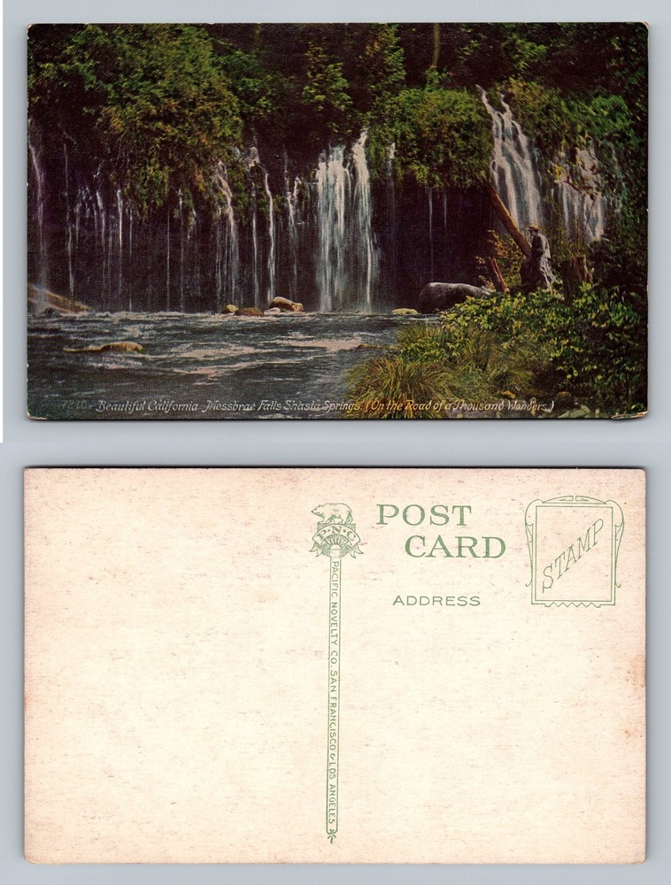 Shasta Springs, CA-California, Mossbrae Falls Scenic Old Vintage Postcard