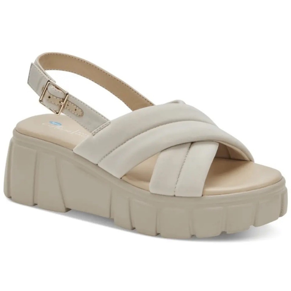 Aqua College Goddess waterproof platform sandals in bone size 11 new in box