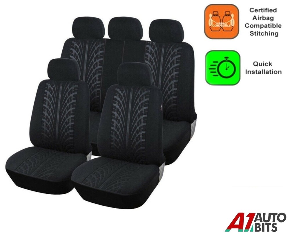 Car Seat Covers Protectors BLACK Full Set Soft Fabric For Citroen Xsara Picasso