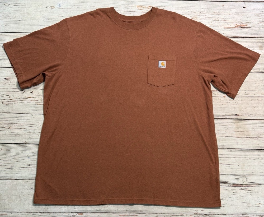 Carhartt Shirt Original Fit Workwear Tee K87 221 Orange Brown Men’s Sz 4XL