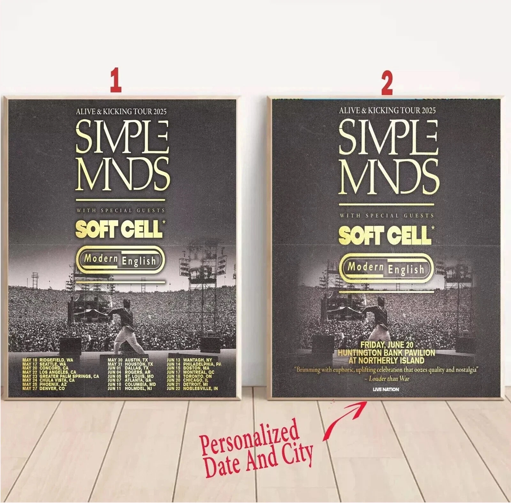 Custom Simple Minds Alive & Kicking Tour 2025 Poster – Perfect Fan Gift