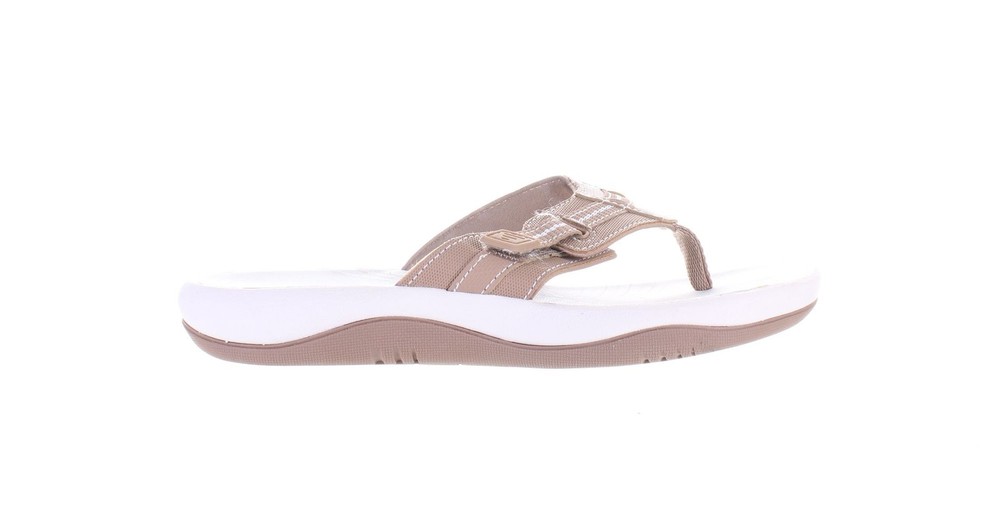 Clarks Womens Sunmaze Tide Tan T-Strap Sandals Size 6 7826660