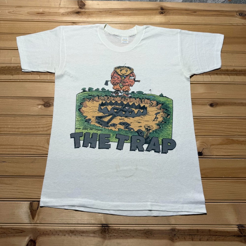 Vintage 1989 The Trap Golf Sports Cartoon Comic Humor Graphic T-Shirt USA Medium