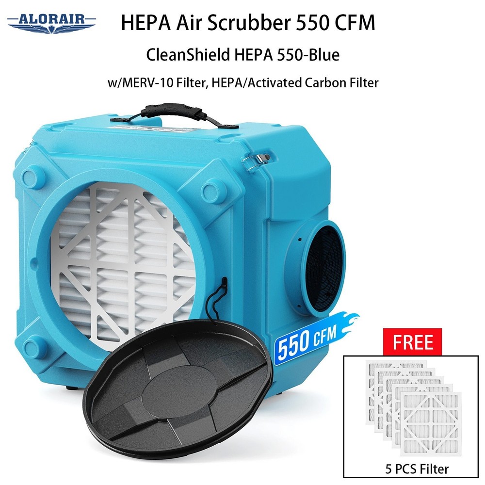 ALORAIR Air Scrubber 3 Stage Filtration HEPA for Construction Stackable Negative