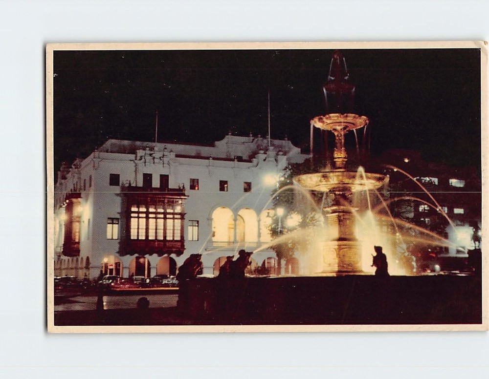 Postcard Town Hall & Fountain Plaza de Armas Lima Peru