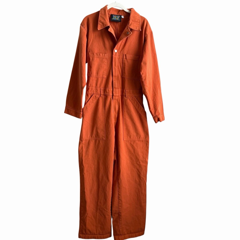 Big Bud Press Jumpsuit Coveralls Women Large Orange Long Sleeve