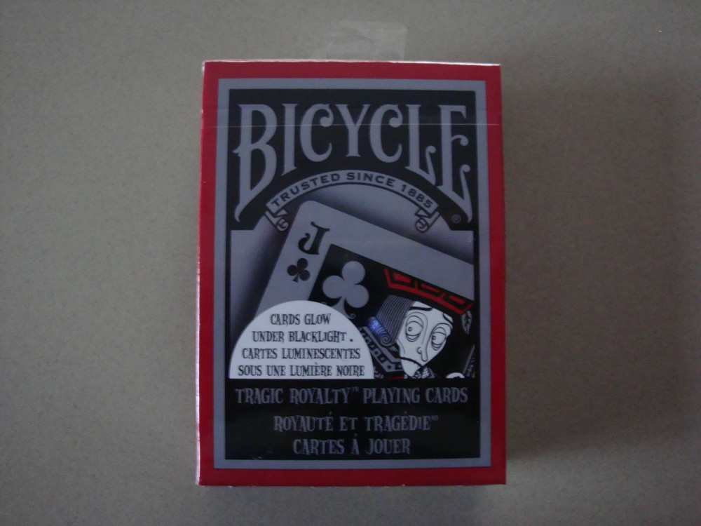 TRAGIC ROYALTY GLOW UNDER BLACKLIGHT BICYCLE DECK OF PLAYING CARDS POKER SIZE
